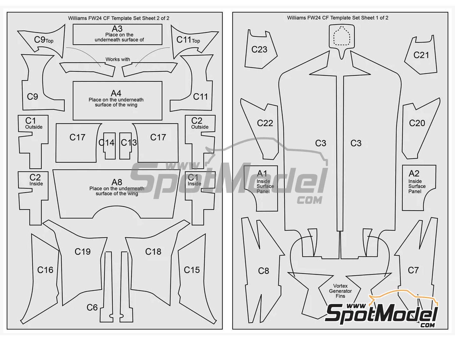 Scale Motorsport 7008: Carbon fibre pattern decal set 1/20 scale